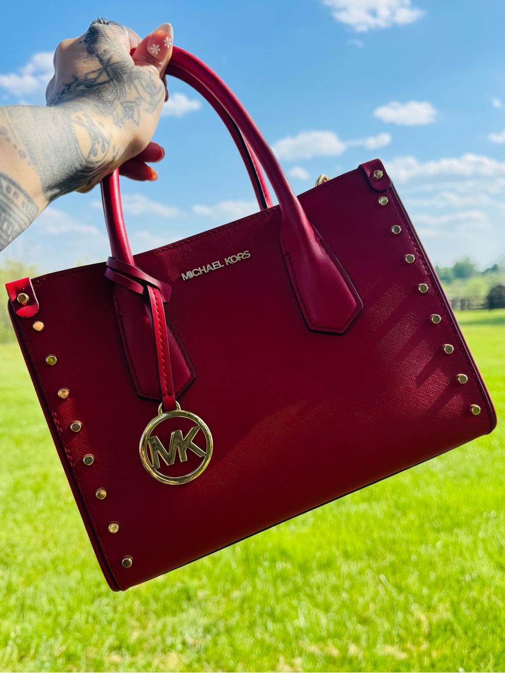 Michael Kors Bundle! Maple Crimson Leather Satchel with wallet- New With Tags!